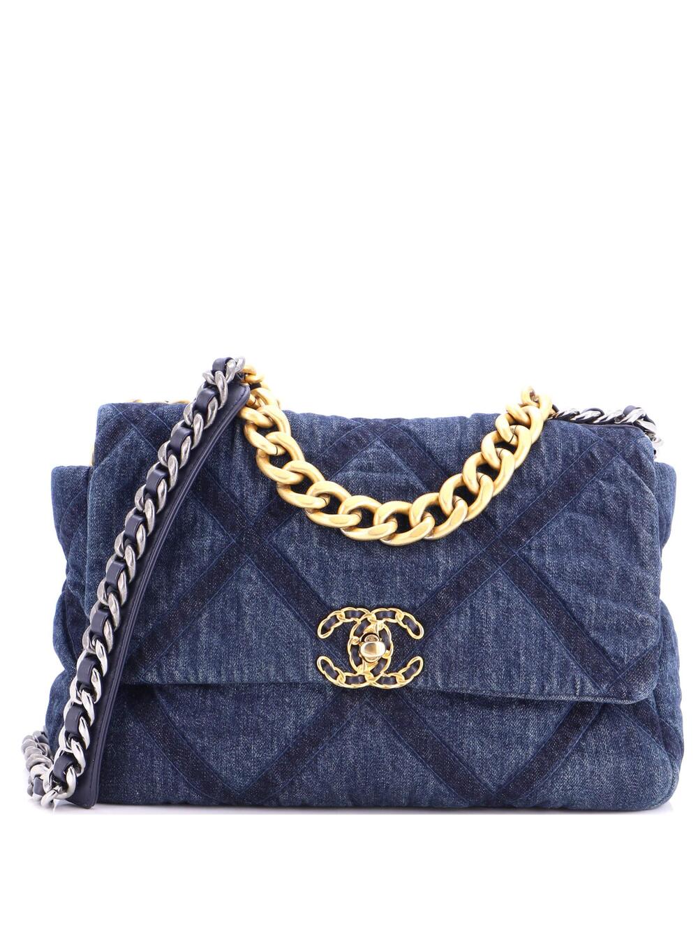 Chanel 19 Flap Bag Quilted Denim Large #315198C47B
